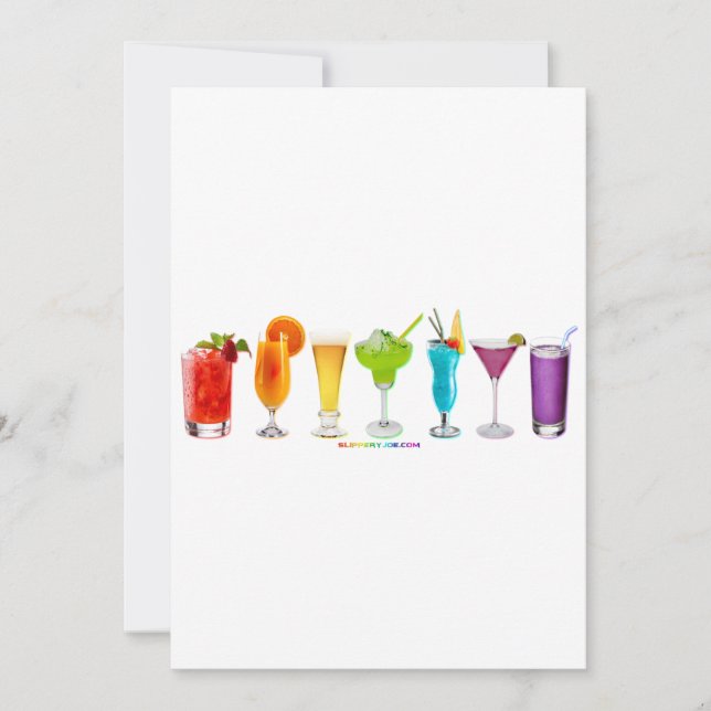 Cartes Pour Fêtes Annuelles SlipperyJoe's cheers alcools cocktails LGBTQIA gay (Devant)