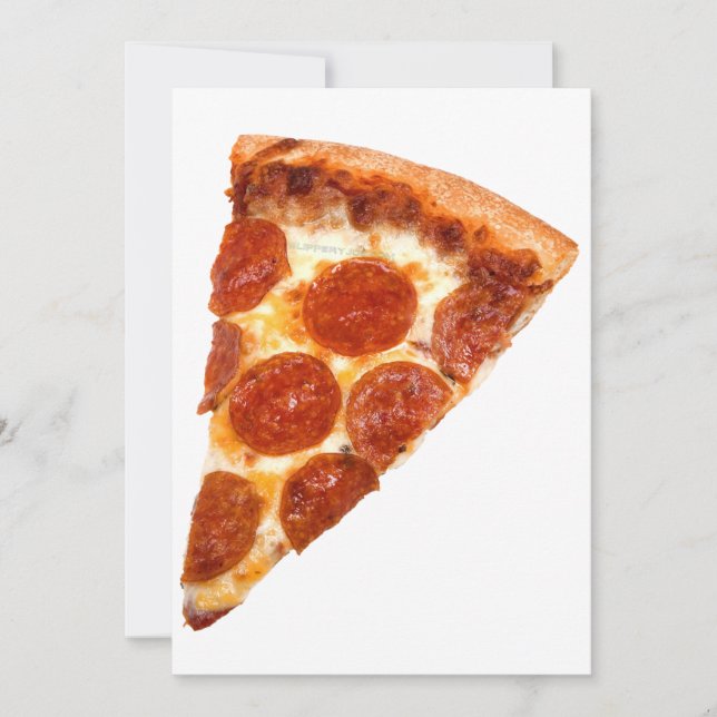 Cartes Pour Fêtes Annuelles SlipperyJoe's classique pepperoni pizza tranche fo (Devant)