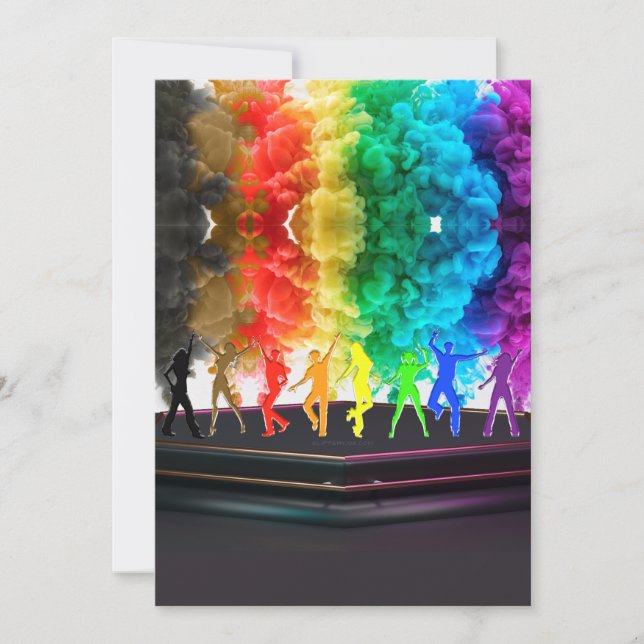 Cartes Pour Fêtes Annuelles SlipperyJoe's Dancing Pride Shadows cadeaux gay ar (Devant)