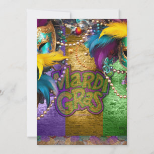 Cartes Pour Fêtes Annuelles SlipperyJoe's Mardi Gras Colliers de perles doublo