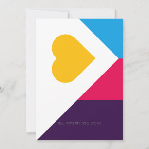 Cartes Pour Fêtes Annuelles SlipperyJoe's Tricolor Polyamory Pride drapeau LGB