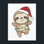 Cartes Pour Fêtes Annuelles Sloth Christmas Winter Animaux Slots<br><div class="desc">Le paresseux à Noël avec des lumières de fées. Animaux amusants avec des cadeaux et de la neige pour les vacances. Un doux salut de Noël. Les fentes sont des animaux mignons et parfaits pour Noël.</div>