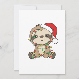 Cartes Pour Fêtes Annuelles Sloth Christmas Winter Animaux Slots