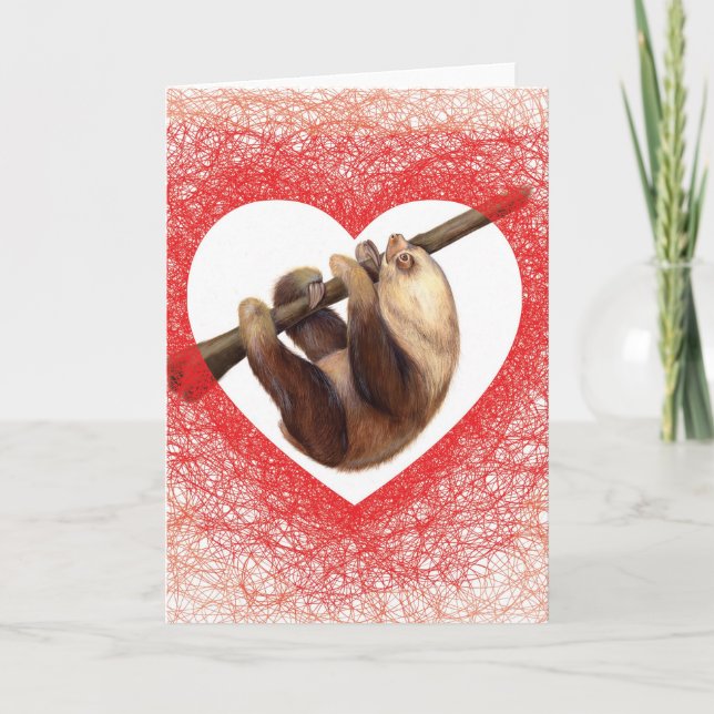 Cartes Pour Fêtes Annuelles Sloth Love Valentine's Day Card (Devant)