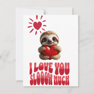 Cartes Pour Fêtes Annuelles Sloth personnalisé pour la Saint-Valentin Je t'aim