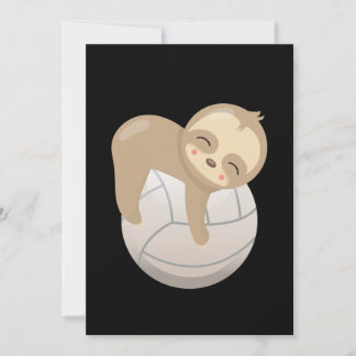 Cartes Pour Fêtes Annuelles Sloth Volleyball mignon animal amoureux cadeau lon