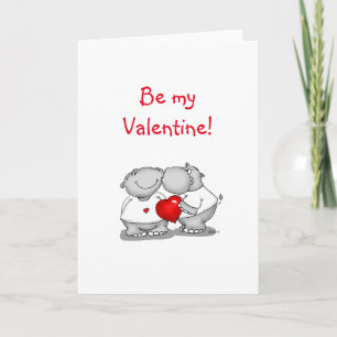 Cartes Pour Fêtes Annuelles Smooch - Hippo Kiss Valentin