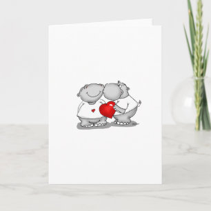 Cartes Pour Fêtes Annuelles Smooch - Hippo Kiss Valentin