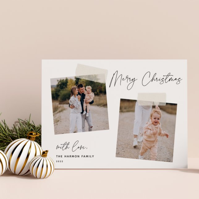 Cartes Pour Fêtes Annuelles Snapshot | Merry Christmas Two Photo (Créateur téléchargé)