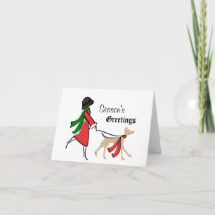 Cartes Pour Fêtes Annuelles Snazzy Dog Walker Noël