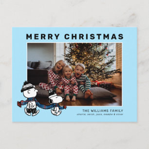 Cartes Pour Fêtes Annuelles Snoopy & Charlie Winter Scarf Christmas Photos