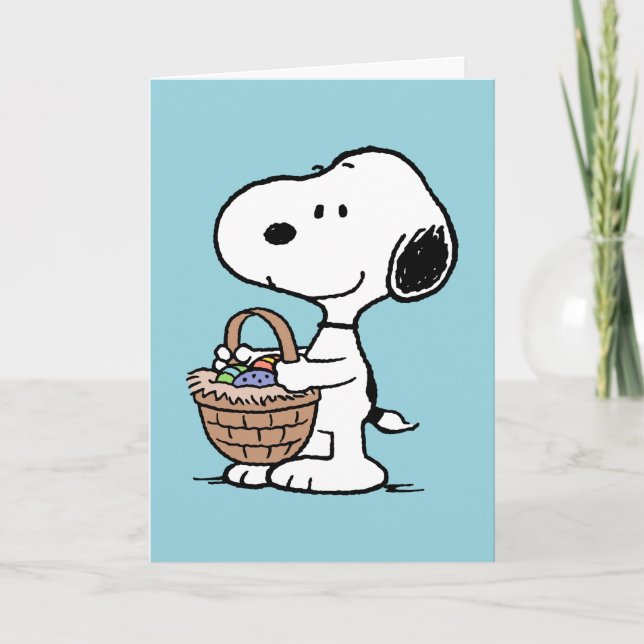 Cartes Pour Fêtes Annuelles Snoopy Joyeuses Pâques (Devant)