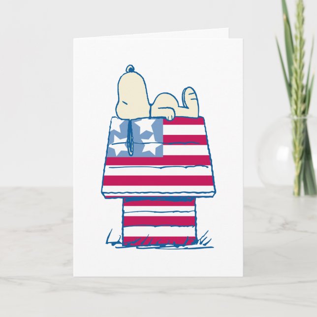 Cartes Pour Fêtes Annuelles Snoopy Patriotic | MERCI (Devant)