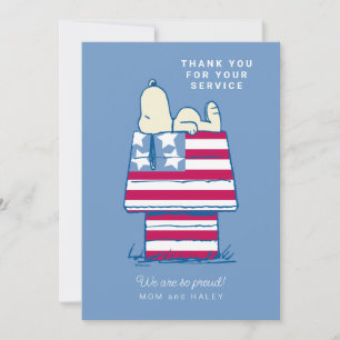 Cartes Pour Fêtes Annuelles Snoopy Patriotic MERCI