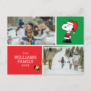 Cartes Pour Fêtes Annuelles Snoopy Santa Claus Famille de Noël Photo Collage