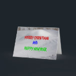 CARTES POUR FÊTES ANNUELLES SNOW<br><div class="desc">A Snow Bank shot closeup with blowing snow with weed's in the back ground that are brown,  that's very bright and colorful that's on a CARD.</div>