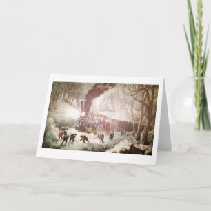 Cartes Pour Fêtes Annuelles Snow bound Train Greeting Card