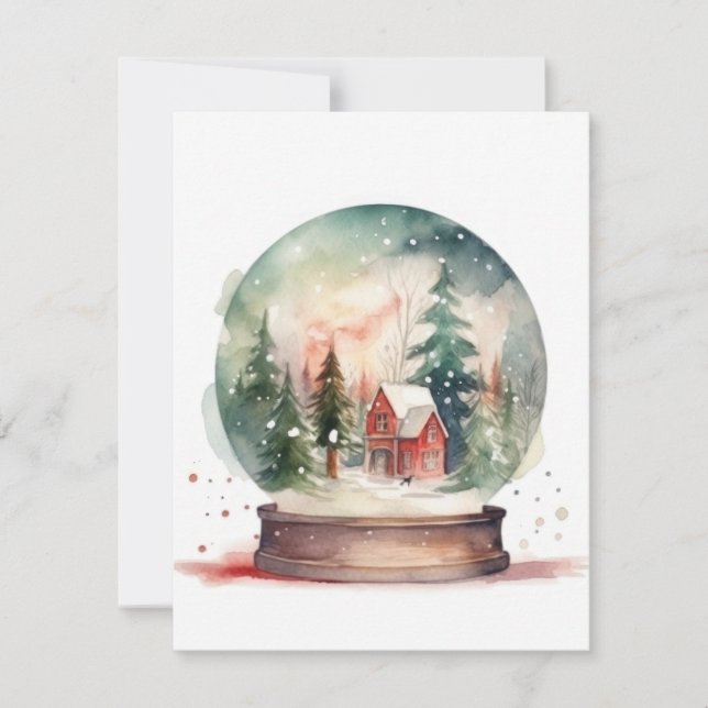 Cartes Pour Fêtes Annuelles Snow Globe (Devant)