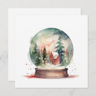 Cartes Pour Fêtes Annuelles Snow Globe
