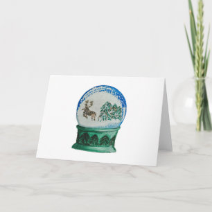 Cartes Pour Fêtes Annuelles Snow Globe