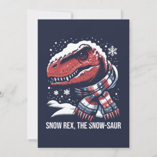 Cartes Pour Fêtes Annuelles Snow Rex, le dinosaure T-Rex Snow-Saur