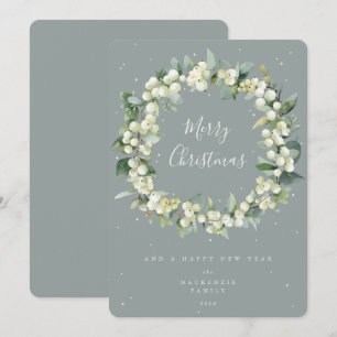 Cartes Pour Fêtes Annuelles Snowberry + Eucalyptus Serre de Noël non photo