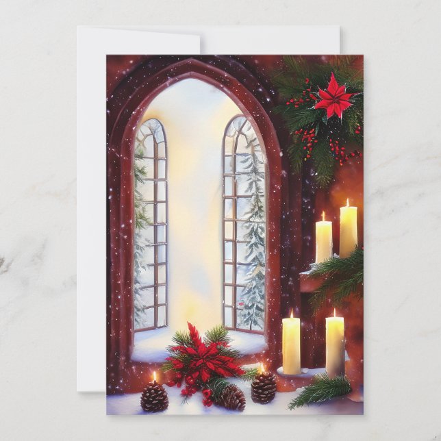Cartes Pour Fêtes Annuelles SnowChurch fenêtre budget mini Noël (Devant)