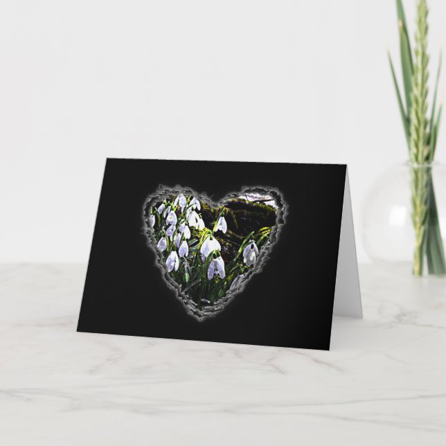 Cartes Pour Fêtes Annuelles Snowdrop Heart Valentine Love Romance Card (Devant)