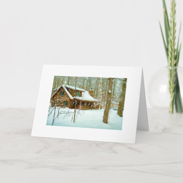 Cartes Pour Fêtes Annuelles Snowflake Cabin Card (Devant)