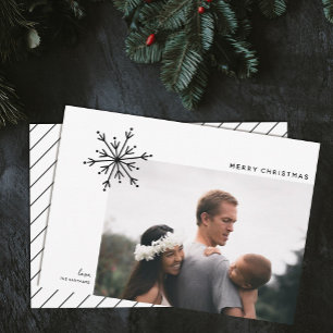 Cartes Pour Fêtes Annuelles Snowflake Japandi Photo de Noël