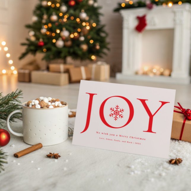 Cartes Pour Fêtes Annuelles Snowflake Joy Family Photo Collage Noël (Créateur téléchargé)