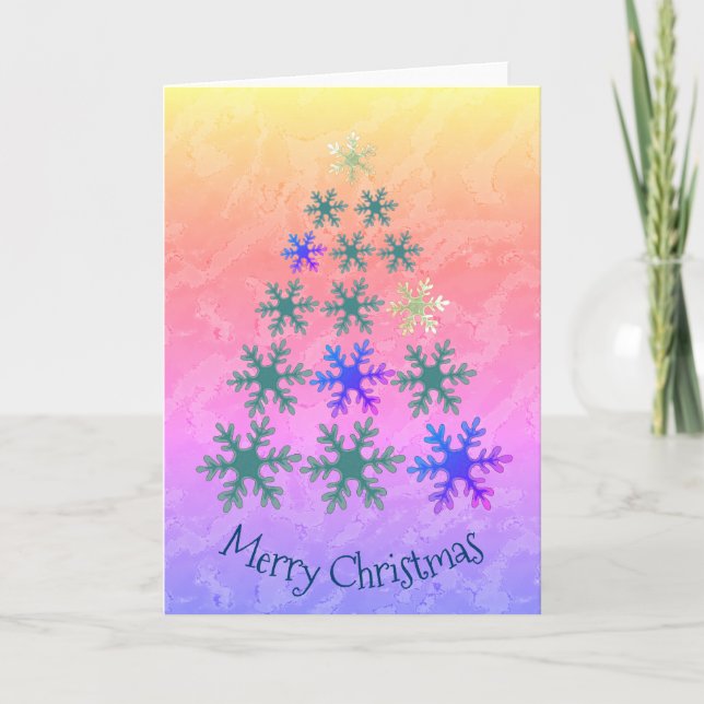 Cartes Pour Fêtes Annuelles Snowflake Noël Arbre Joyeux Noël (Devant)