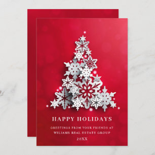 Cartes Pour Fêtes Annuelles Snowflakes 3D Christmas Tree Salutation d'entrepri