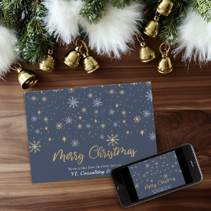 Cartes Pour Fêtes Annuelles Snowflakes Blue Joyeux Noël Affaires