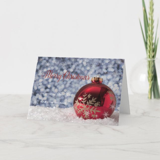 Cartes Pour Fêtes Annuelles Snowflakes, Christmas Ball Company Grey (Devant)