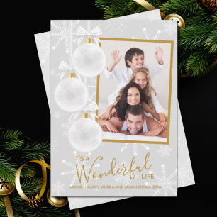 Cartes Pour Fêtes Annuelles Snowflakes Christmas Photo Holiday Card