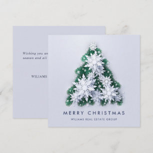 Cartes Pour Fêtes Annuelles Snowflakes Christmas Tree Salutation d'entreprise