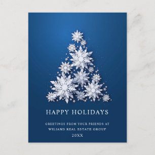 Cartes Pour Fêtes Annuelles Snowflakes Christmas Tree Salutation d'entreprise