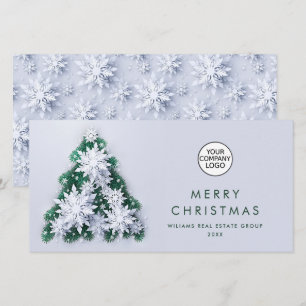 Cartes Pour Fêtes Annuelles Snowflakes Christmas Tree Salutation d'entreprise
