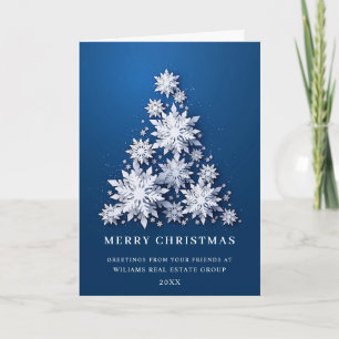 Cartes Pour Fêtes Annuelles Snowflakes Christmas Tree Salutation d'entreprise