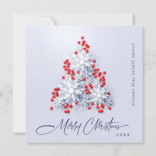Cartes Pour Fêtes Annuelles Snowflakes Christmas Tree Salutation d'entreprise