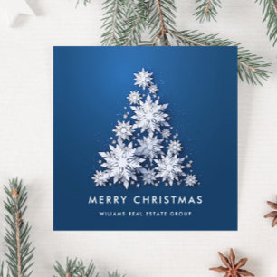 Cartes Pour Fêtes Annuelles Snowflakes Christmas Tree Salutation d'entreprise