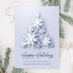 Cartes Pour Fêtes Annuelles Snowflakes Christmas Tree Salutation d'entreprise