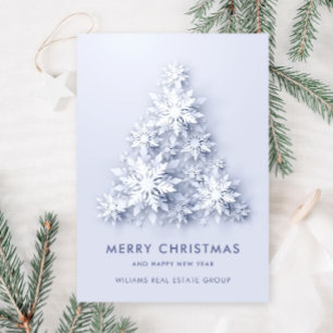 Cartes Pour Fêtes Annuelles Snowflakes Christmas Tree Salutation d'entreprise