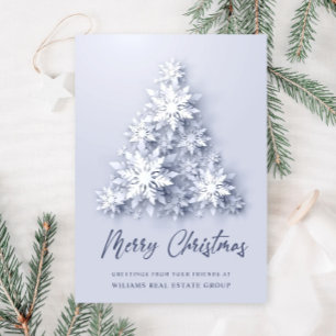 Cartes Pour Fêtes Annuelles Snowflakes Christmas Tree Salutation d'entreprise