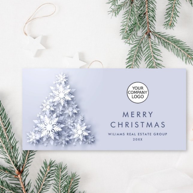 Cartes Pour Fêtes Annuelles Snowflakes Christmas Tree Salutation d'entreprise (Créateur téléchargé)