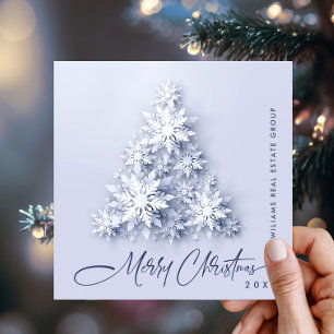 Cartes Pour Fêtes Annuelles Snowflakes Christmas Tree Salutation d'entreprise