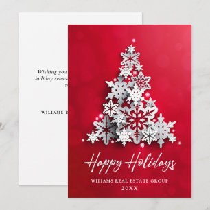 Cartes Pour Fêtes Annuelles Snowflakes Christmas Tree Salutation d'entreprise