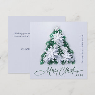 Cartes Pour Fêtes Annuelles Snowflakes Christmas Tree Salutation d'entreprise