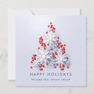 Cartes Pour Fêtes Annuelles Snowflakes Christmas Tree Salutation d'entreprise